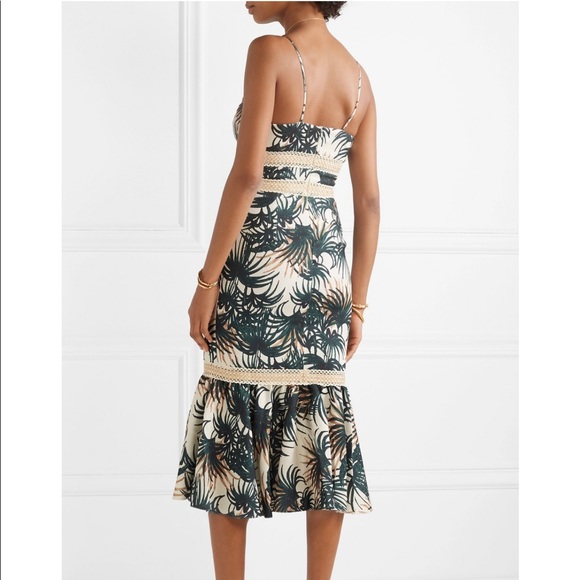 NWT $625 PatBO Palm Print Midi Dress SZ 4 - Picture 2 of 6